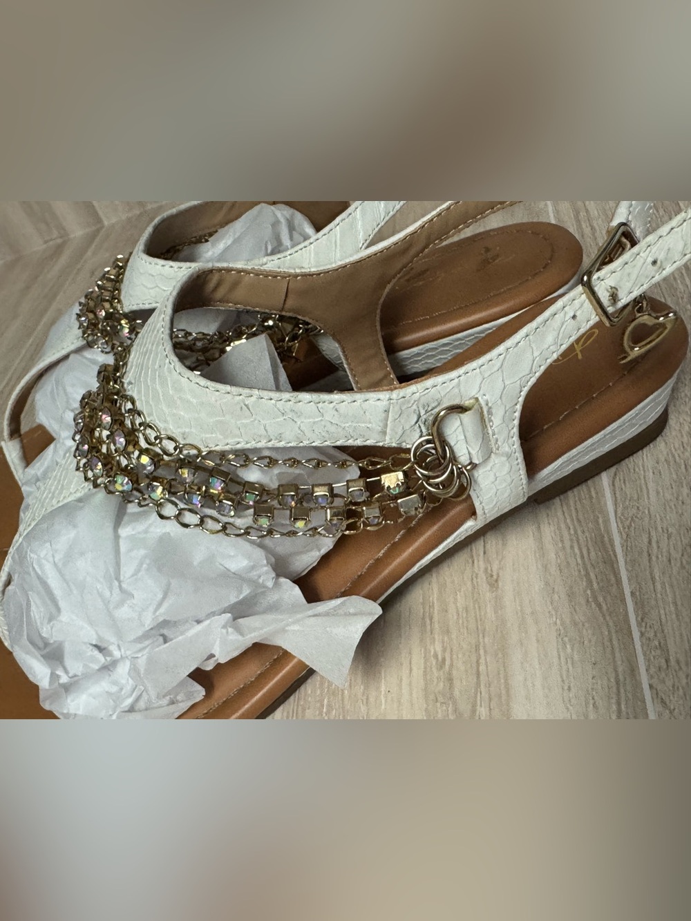 Thalia Sodi White Jeweled T-Strap Sandals - Picture 5 of 7